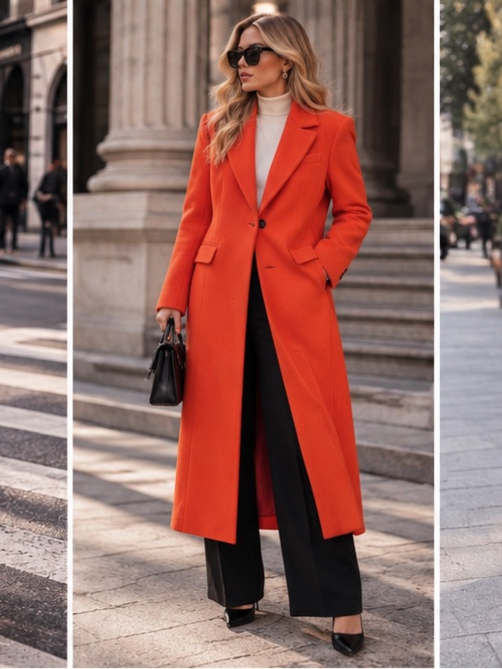 Zara Bold Red Long Wool Coat